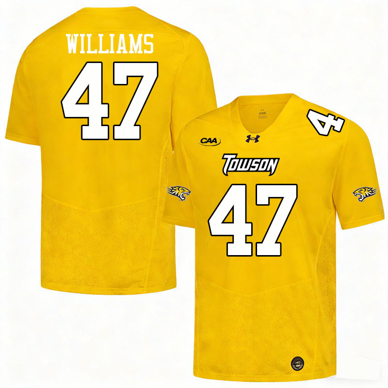 Towson Tigers #47 Caden Williams College Football Jerseys,Uniforms-Gold